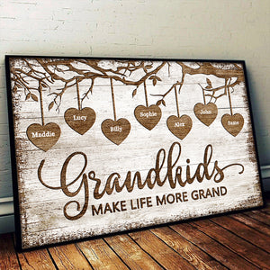Grandkids Make Life Grand - Personalized Horizontal Poster.