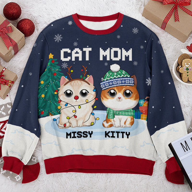 The Most Beautiful Time Of Year - Cat Personalized Custom Ugly Sweatshirt - Unisex Wool Jumper - Christmas Gift For Pet Owners, Pet Lovers