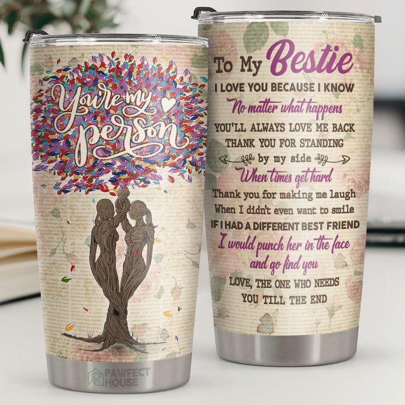 Thank You For Standing By My Side When Times Get Hard - Tumbler - To My Bestie, Gift For Bestie, Best Friend, Sister, Birthday Gift For Bestie And Friend