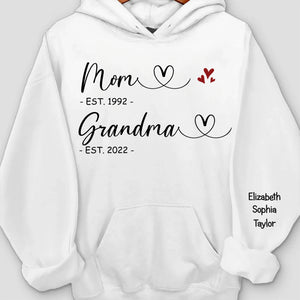 Ensemble, quelle que soit la distance - Sweat-shirt unisexe personnalisé pour la famille, sweat à capuche avec motif sur la manche - Fête des Mères, cadeau pour maman, grand-mère
