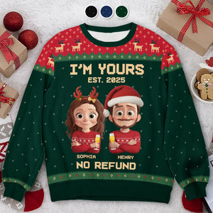 Custom Unisex Ugly Sweatshirt - Personalized Anniversary Christmas Wedding Gifts For Husband And Wife, Him And Her - Forever Festive, Forever Us
