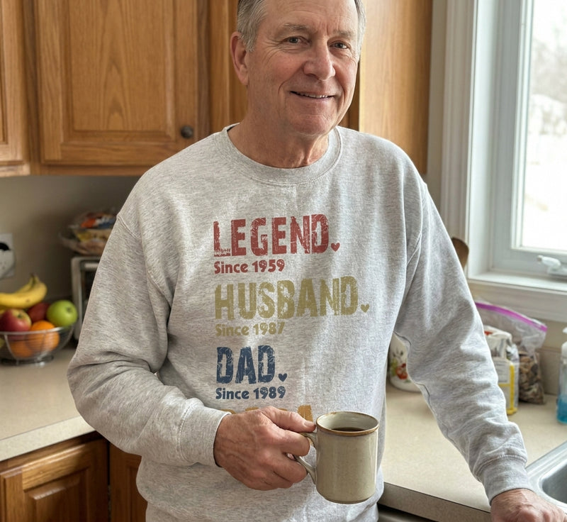 Custom Unisex T-shirt, Hoodie, Sweatshirt - Personalized Father's Day Birthday Gifts For Dad, Grandpa - Legend, Husband, Dad And Papa Since
