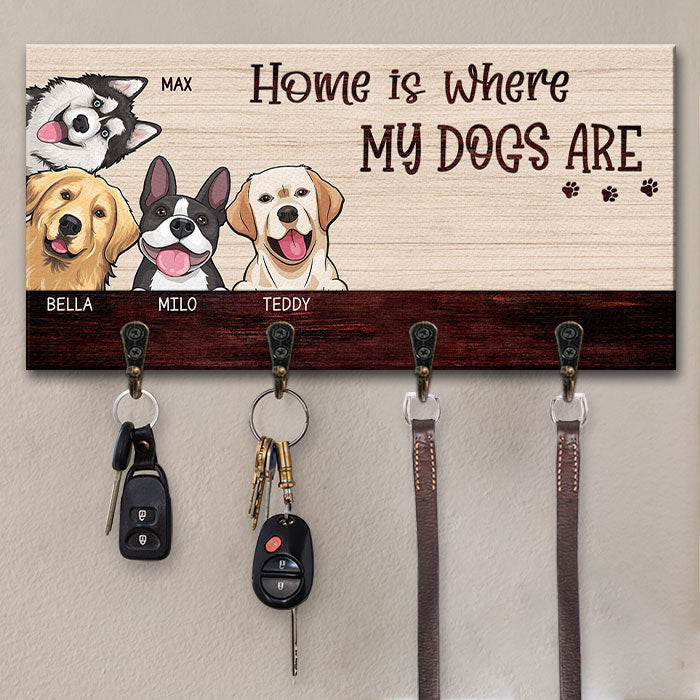 Home Is Where The Paws Are - Dog & Cat Personalized Custom Key Hanger, Key Holder - Gift For Pet Lovers, Pet Owners