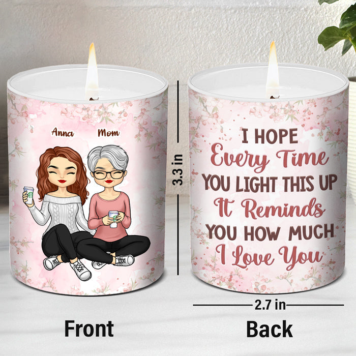 This Reminds How Much I Love You - Family Personalized Custom Smokeless Scented Candle - Mother's Day, Birthday Gift For Mom From Daughter
