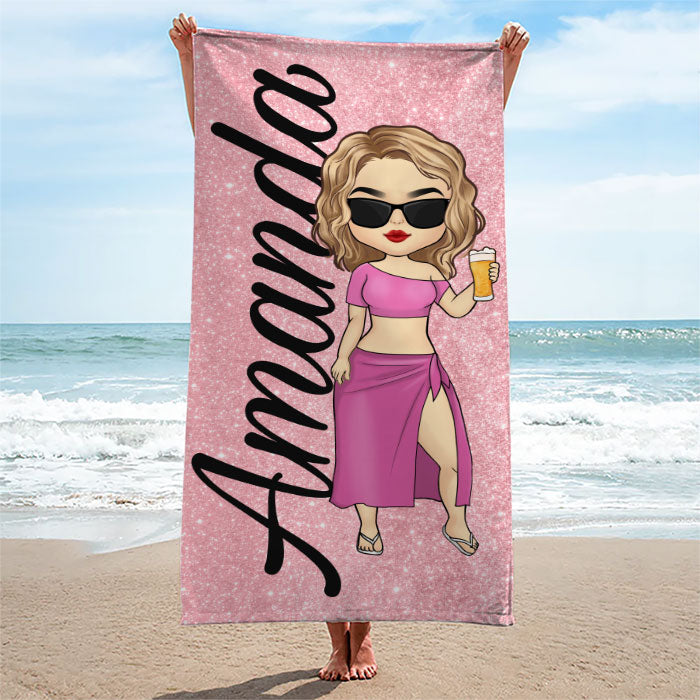 The Beach Is Calling Enjoy The Party - Bestie Personalized Custom Beach Towel - Gift For Best Friends, BFF, Sisters