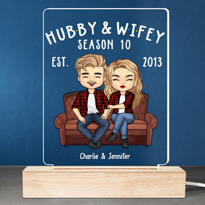 Hubby & Wifey Season - Couple Personalized Custom 3D LED Light - Gift For Husband Wife, Anniversary