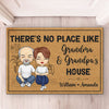 There's No Place Like Grandma & Grandpa's House - Family Personalized Custom Decorative Mat - Gift For Grandma, Grandpa