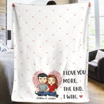 I Love You More - Couple Personalized Custom Blanket - Gift For Husband Wife, Anniversary