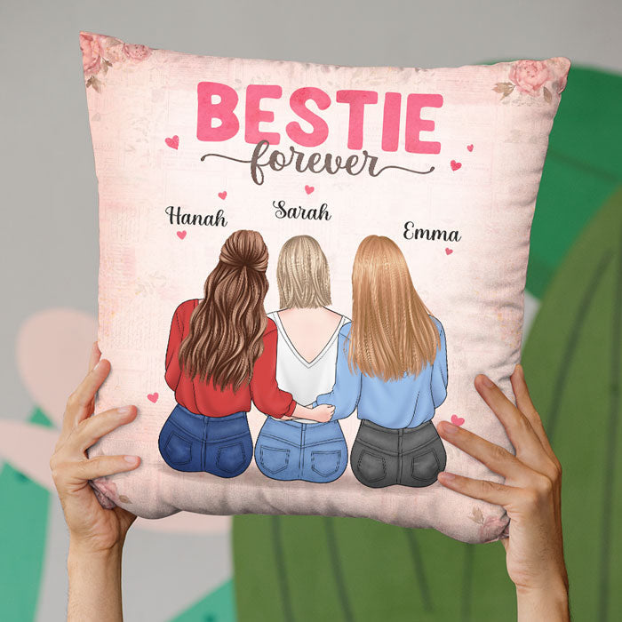 Bestie Forever - Bestie Personalized Custom Pillow - Gift For Best Friends, BFF, Sisters