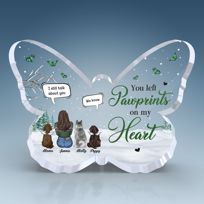 Once By My Side, Forever In My Heart - Memorial Personalized Custom Butterfly Shaped Acrylic Plaque - Sympathy Gift, Gift For Pet Lovers, Pet Owners