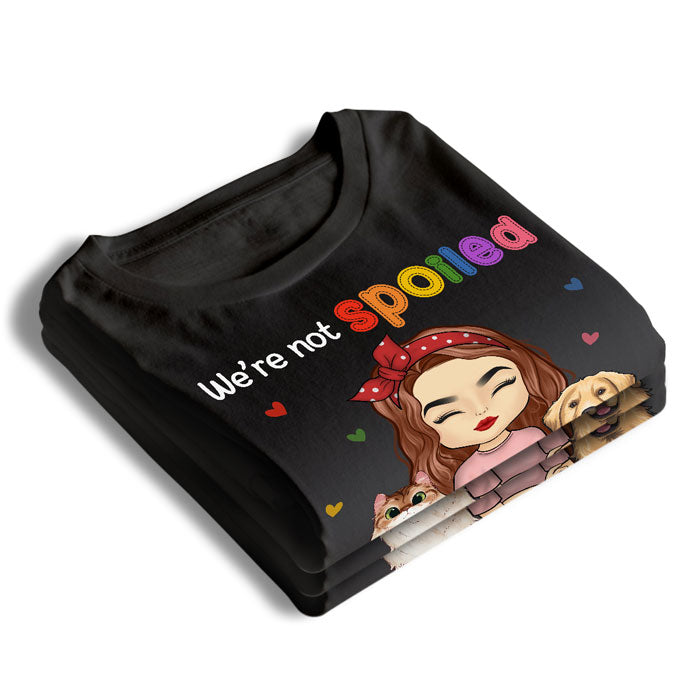 Our Mom Just Loves Us - Dog & Cat Personalized Custom Unisex T-shirt, Hoodie, Sweatshirt - Mother's Day, Gift For Pet Owners, Pet Lovers