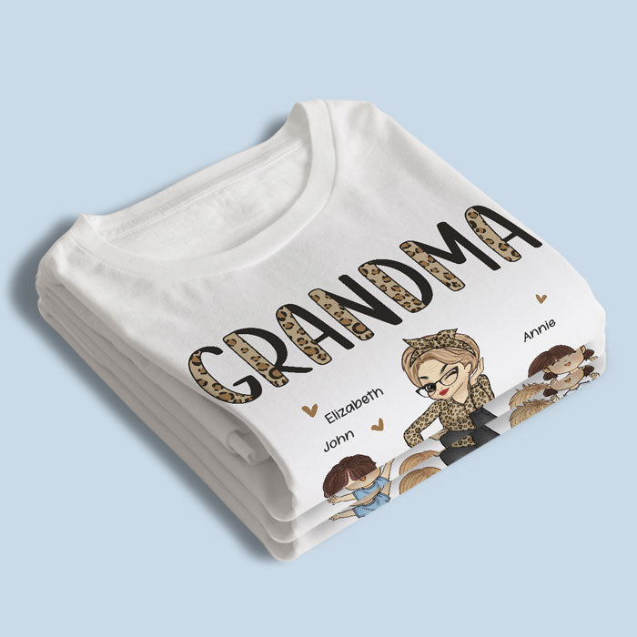 Grandma & Her Dancing Kids - Family Personalized Custom Unisex T-shirt, Hoodie, Sweatshirt - Mother's Day, Birthday Gift For Mom, Grandma
