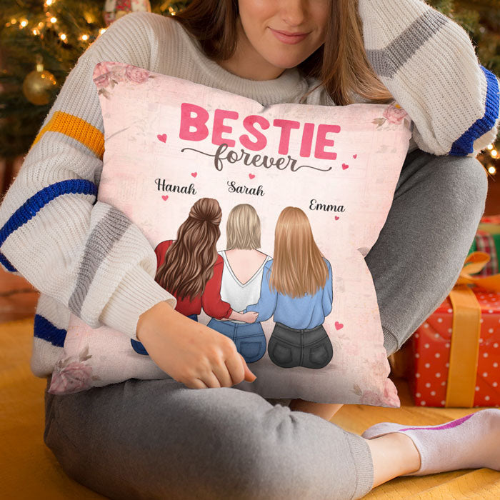 Bestie Forever - Bestie Personalized Custom Pillow - Gift For Best Friends, BFF, Sisters