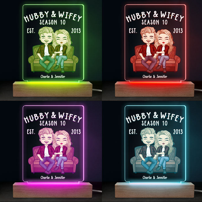 Hubby & Wifey Season - Couple Personalized Custom 3D LED Light - Gift For Husband Wife, Anniversary