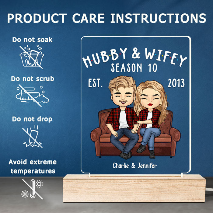 Hubby & Wifey Season - Couple Personalized Custom 3D LED Light - Gift For Husband Wife, Anniversary
