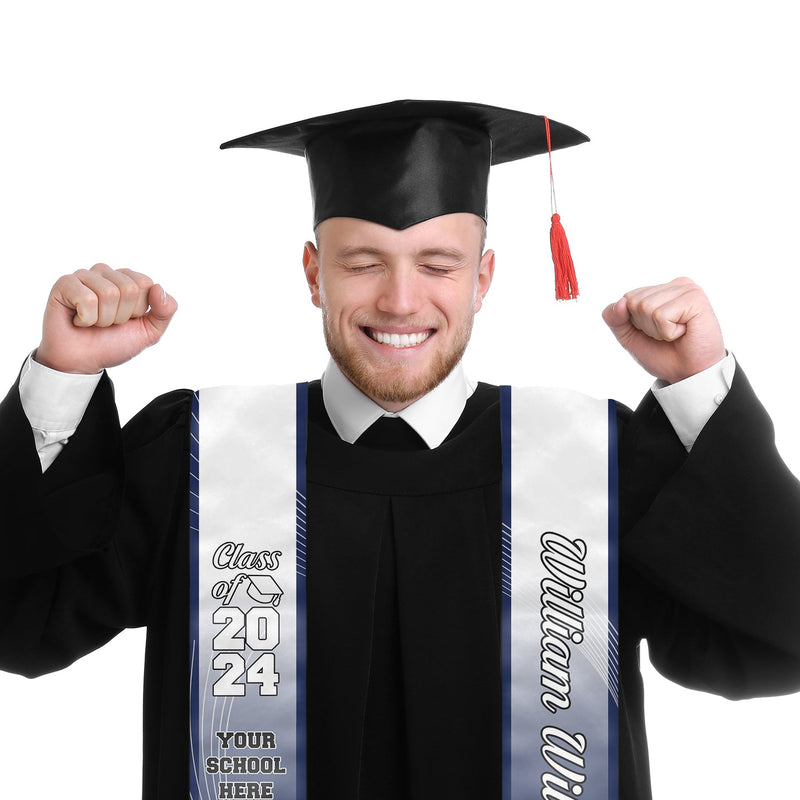 Proud Graduate Of The Class Of 2024 - Personalized Custom Graduation Stole - Upload Image, Graduation Gift
