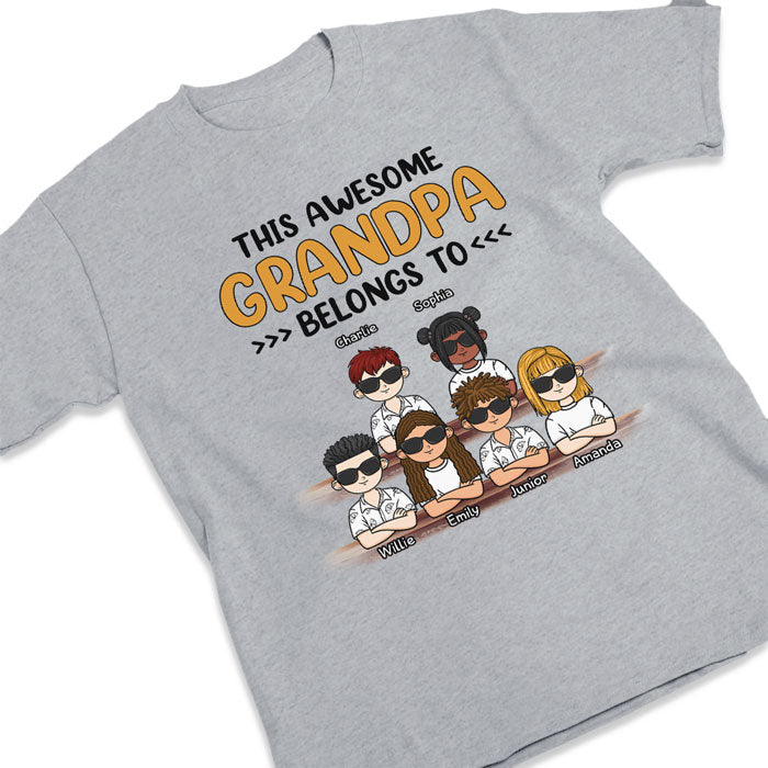 This Awesome Grandma Grandpa Belongs To Cool Kids - Family Personalized Custom Unisex T-shirt, Hoodie, Sweatshirt - Birthday Gift For Grandma, Grandpa