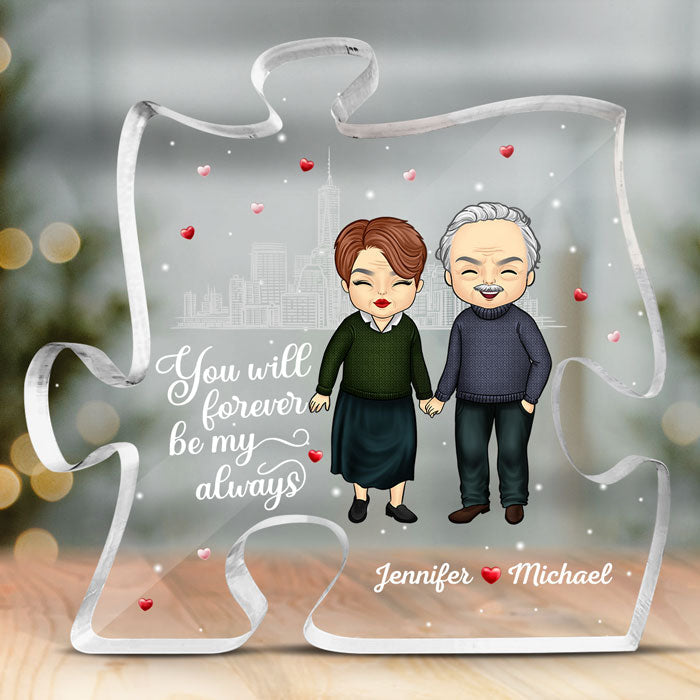 The Missing Piece To My Heart - Couple Personalized Custom Puzzle Shaped Acrylic Plaque - Gift For Husband Wife, Anniversary