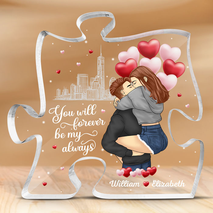 You Are My Missing Piece - Couple Personalized Custom Puzzle Shaped Acrylic Plaque - Gift For Husband Wife, Anniversary