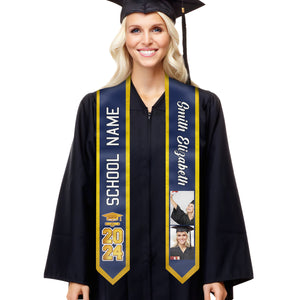 Class Of 2024 So Done - Personalized Custom Graduation Stole - Upload Image, Graduation Gift