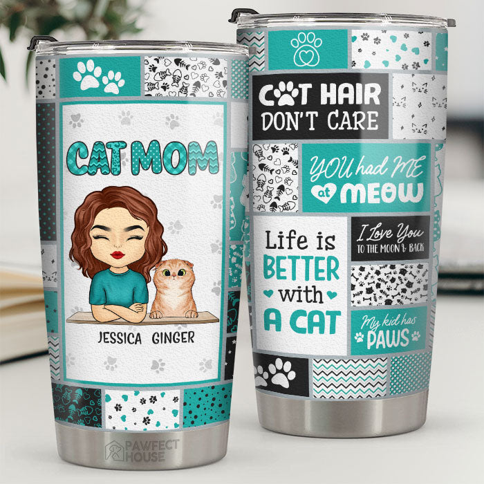 You Had Me At Meow - Cat Personalized Custom Tumbler -  Mother's Day, Birthday Gift For Pet Owners, Pet Lovers