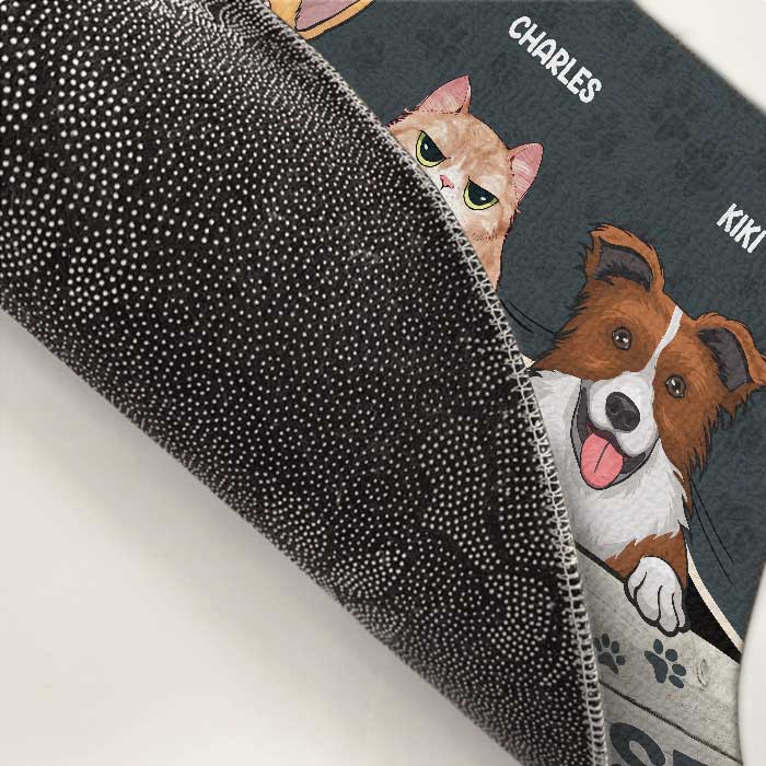 We Rule The House - Dog & Cat Personalized Custom Decorative Mat - Gift For Pet Owners, Pet Lovers