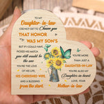 You're My Son's Cherished Wife & Also My Daughter-In-Heart - Family Heart Shaped Candle Holder - Gift For Daughter-In-Law From Mother