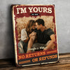 No Returns Or Refunds - Couple Personalized Custom Vertical Canvas - Upload Image, Gift For Husband Wife, Anniversary