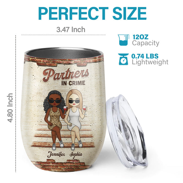Hey, We're Not Sugar & Spice - Bestie Personalized Custom Wine Tumbler - Gift For Best Friends, BFF, Sisters