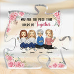 The Love Between Us Is Forever - Family Personalized Custom Puzzle Shaped Acrylic Plaque - Mother's Day, Birthday Gift For Mom From Daughter