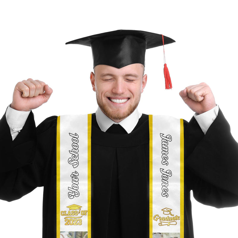 Proud To Be A New Graduate - Personalized Custom Graduation Stole - Upload Image, Graduation Gift