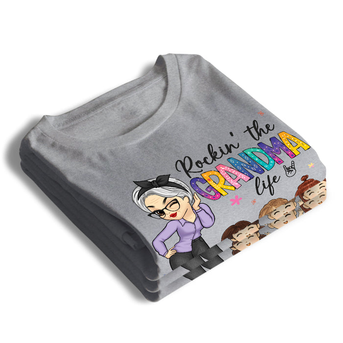 Rokin' The Abuela Life - Family Personalized Custom Unisex T-shirt, Hoodie, Sweatshirt - Mother's Day, Birthday Gift For Mom, Grandma