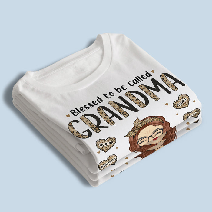 Blessed To Be A Grandma - Family Personalized Custom Unisex T-shirt, Hoodie, Sweatshirt - Mother's Day, Birthday Gift For Grandma