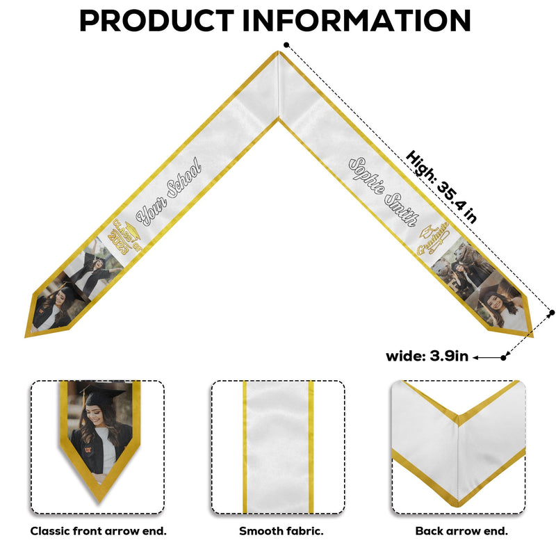 Proud To Be A New Graduate - Personalized Custom Graduation Stole - Upload Image, Graduation Gift