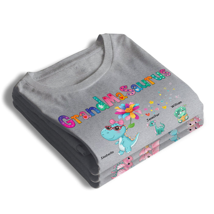 Grandmasaurus & Lil' Cuties - Family Personalized Custom Unisex T-shirt, Hoodie, Sweatshirt - Mother's Day, Birthday Gift For Mom, Grandma