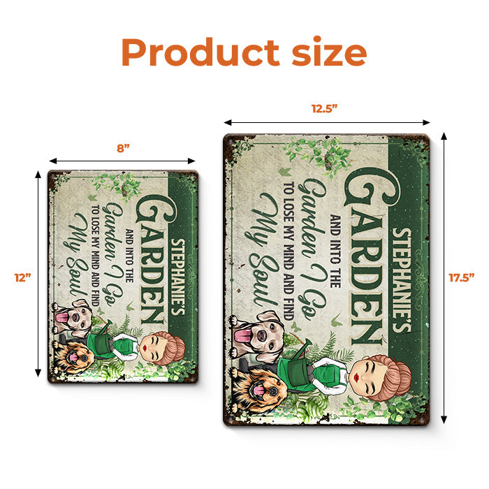 A Girl Who Really Loved Dogs & Gardening - Garden Personalized Custom Home Decor Metal Sign - House Warming Gift For Gardening Lovers