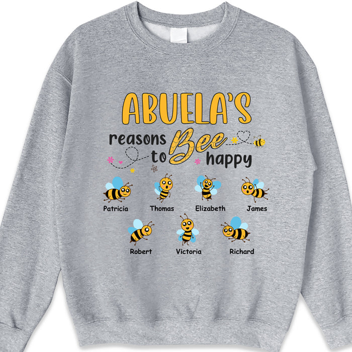 A Grandma's Happy Beacause Of Her Children - Family Personalized Custom Unisex T-shirt, Hoodie, Sweatshirt -  Mother's Day, Birthday Gift For Grandma