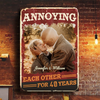Annoying Each Other For Plenty Of Years And Still Going Strong - Couple Personalized Custom Vertical Canvas - Upload Image, Gift For Husband Wife, Anniversary