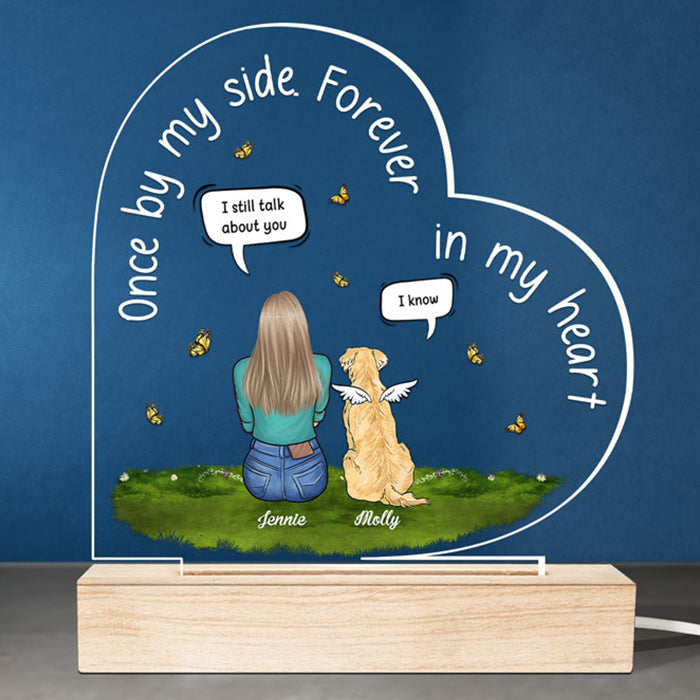 I Still Talk About You - Memorial Personalized Custom Heart Shaped 3D LED Light - Sympathy Gift, Gift For Pet Owners, Pet Lovers