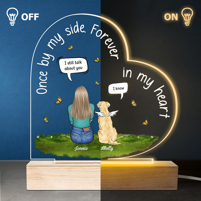 I Still Talk About You - Memorial Personalized Custom Heart Shaped 3D LED Light - Sympathy Gift, Gift For Pet Owners, Pet Lovers