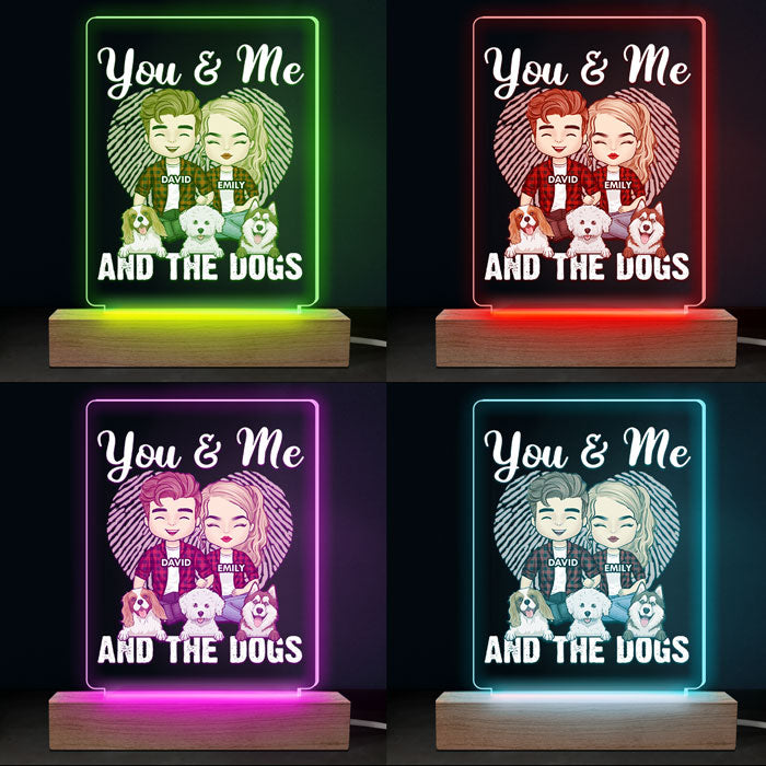 You, Me & Our Fur Babies - Dog & Cat Personalized Custom 3D LED Light - Gift For Pet Owners, Pet Lovers