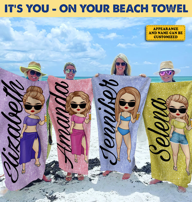 The Beach Is Calling Enjoy The Party - Bestie Personalized Custom Beach Towel - Gift For Best Friends, BFF, Sisters