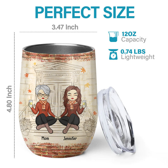 Oh Crap, Like Mother Like Daughter - Family Personalized Custom Wine Tumbler - Mother's Day, Birthday Gift For Mother From Daughter