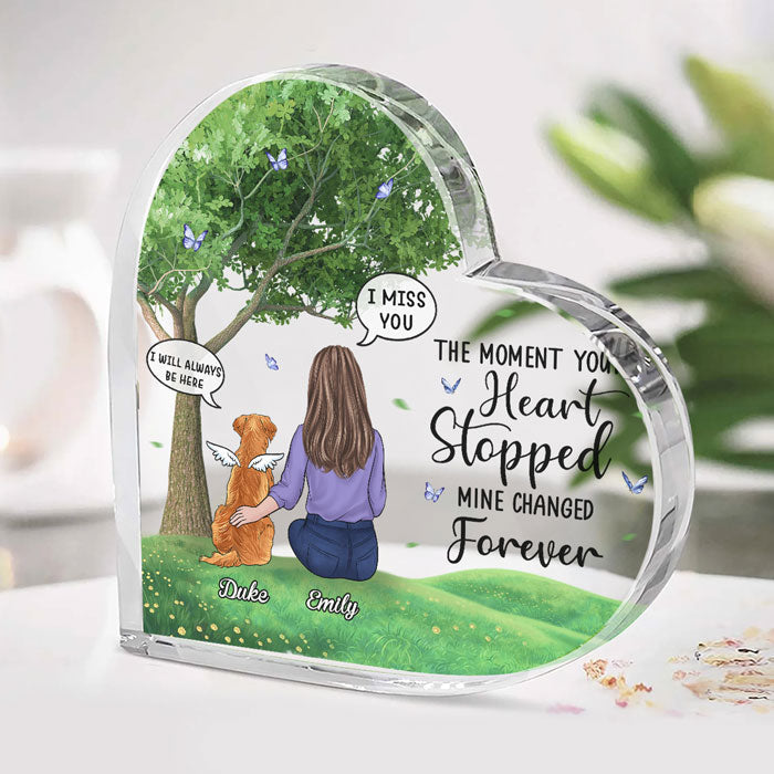 Forever In My Heart - Memorial Personalized Custom Heart Shaped Acrylic Plaque - Sympathy Gift, Gift For Pet Owners, Pet Lovers