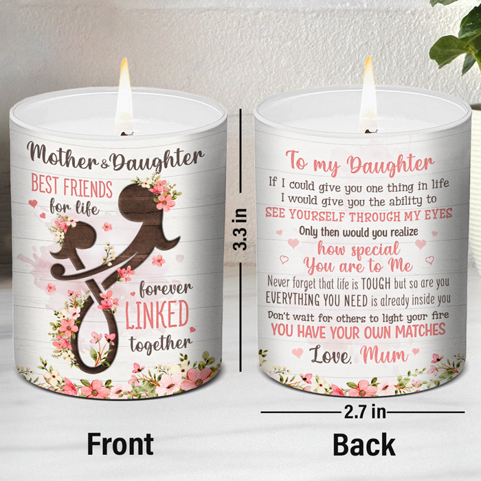 Mother & Daughter, Best Friends For Life - Family Personalized Custom Smokeless Scented Candle - Gift For Daughter From Mother