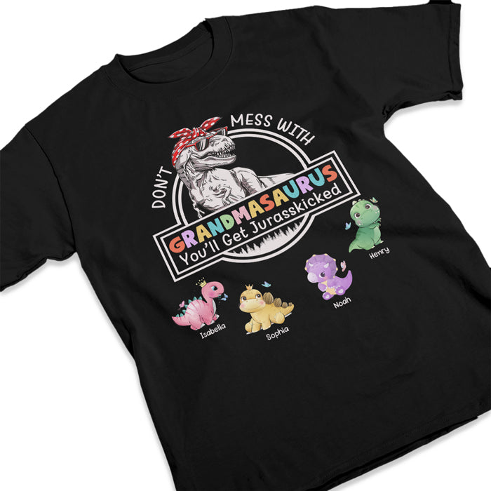 Don't Mess With Gigisaurus - Family Personalized Custom Unisex T-shirt, Hoodie, Sweatshirt - Mother's Day, Birthday Gift For Mom, Grandma
