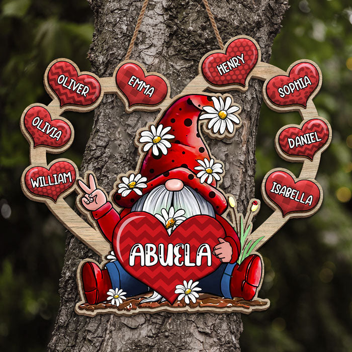 Nana & Her Sweethearts - Family Personalized Custom Shaped Home Decor Wood Sign - House Warming Gift For Grandma