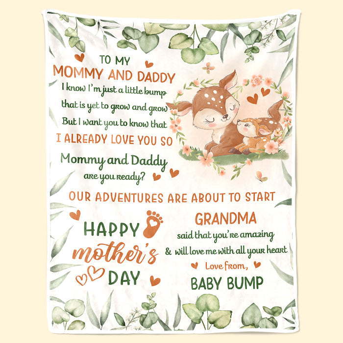 I Already Love You - Family Personalized Custom Baby Blanket - Baby Shower Gift, Gift For First Mom