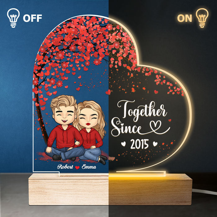 I'm Yours Together Since - Couple Personalized Custom Heart Shaped 3D LED Light - Gift For Husband Wife, Anniversary