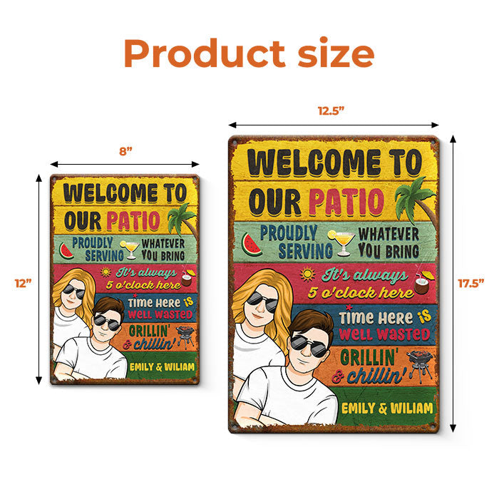 Home Is Where The Pool Is - Couple Personalized Custom Home Decor Metal Sign - House Warming Gift For Husband Wife, Anniversary